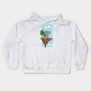 Pixel Landscape : Flying Island Kids Hoodie